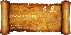 Oprea Etelka névjegykártya